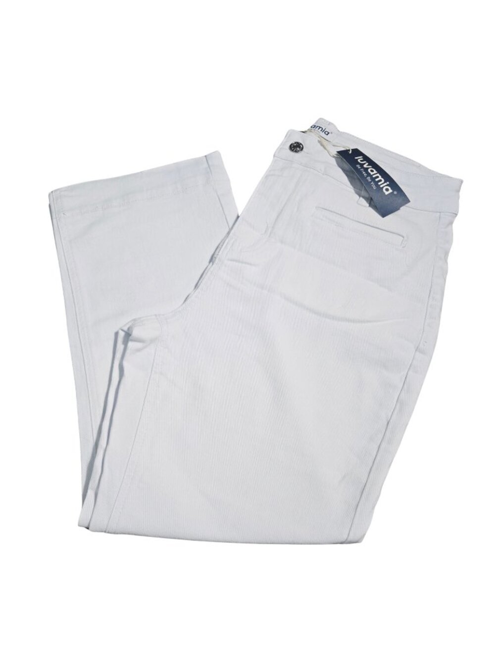 NWT | luvamia White High-Rise Cropped Straight Leg Jeans Large